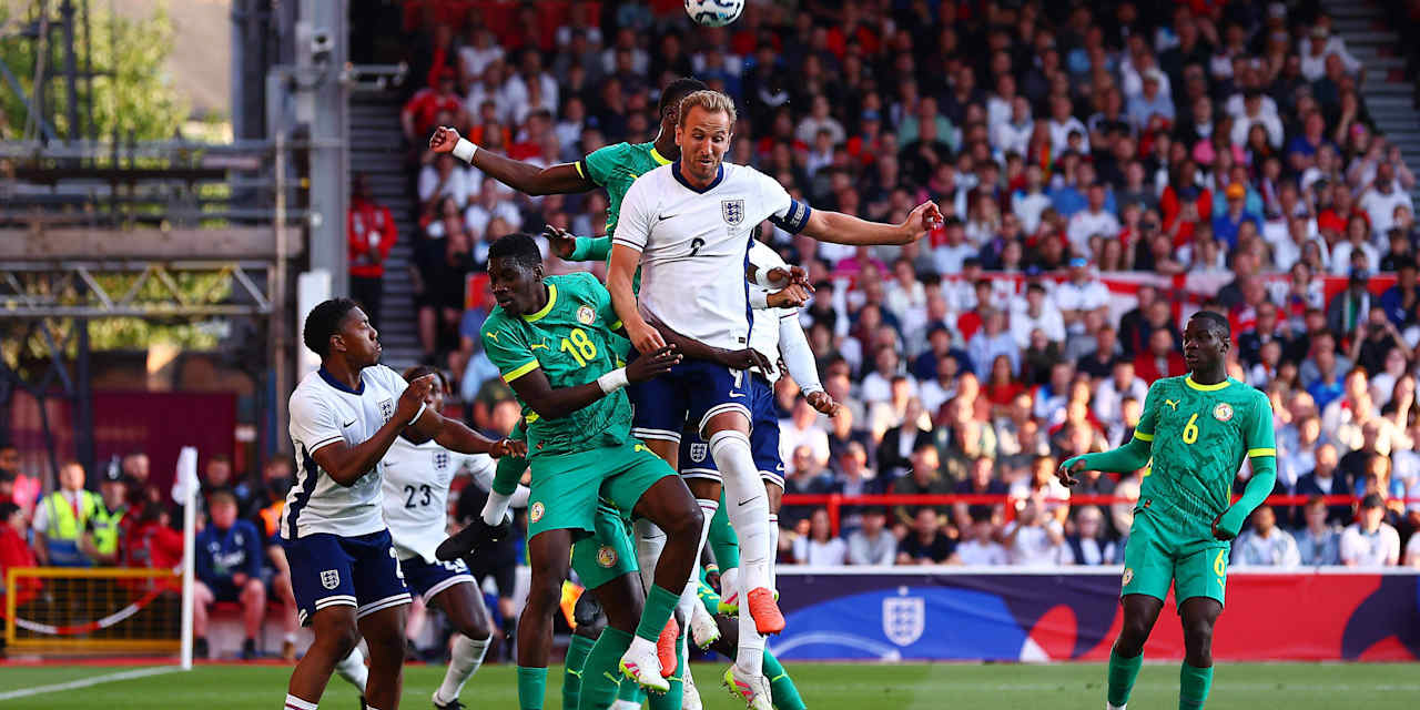 Harry Kane in England's international against Senegal