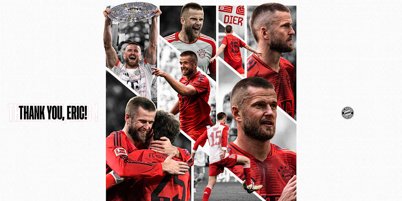 Gráfico de despedida para Eric Dier con fotos de Dier y las palabras «¡Gracias, Eric!».