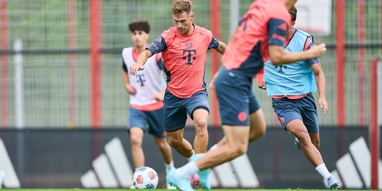 Joshua Kimmich during an FC Bayern training session