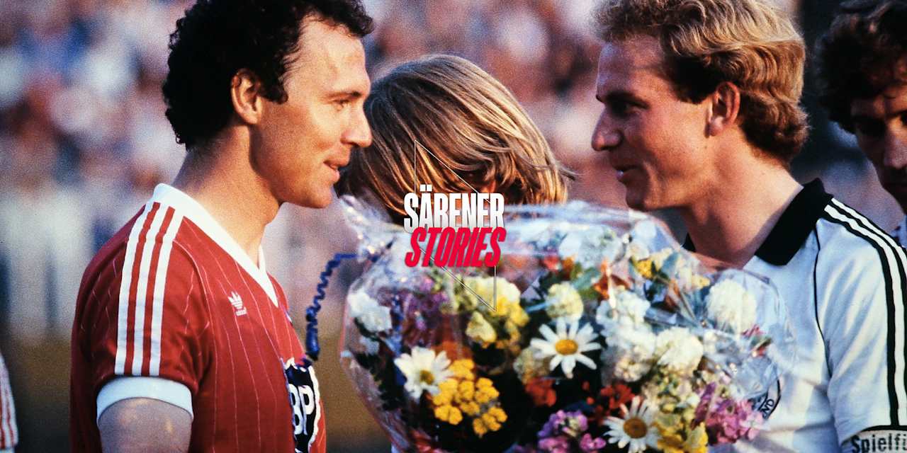 Das Abschiedsspiel des Kaisers 1982 in Hamburg, mit DFB-Kapitän Kalle Rummenigge.