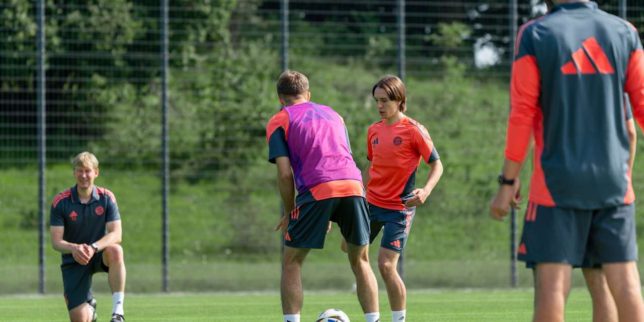 Bogdan Olychenko im Training der U19 des FC Bayern.