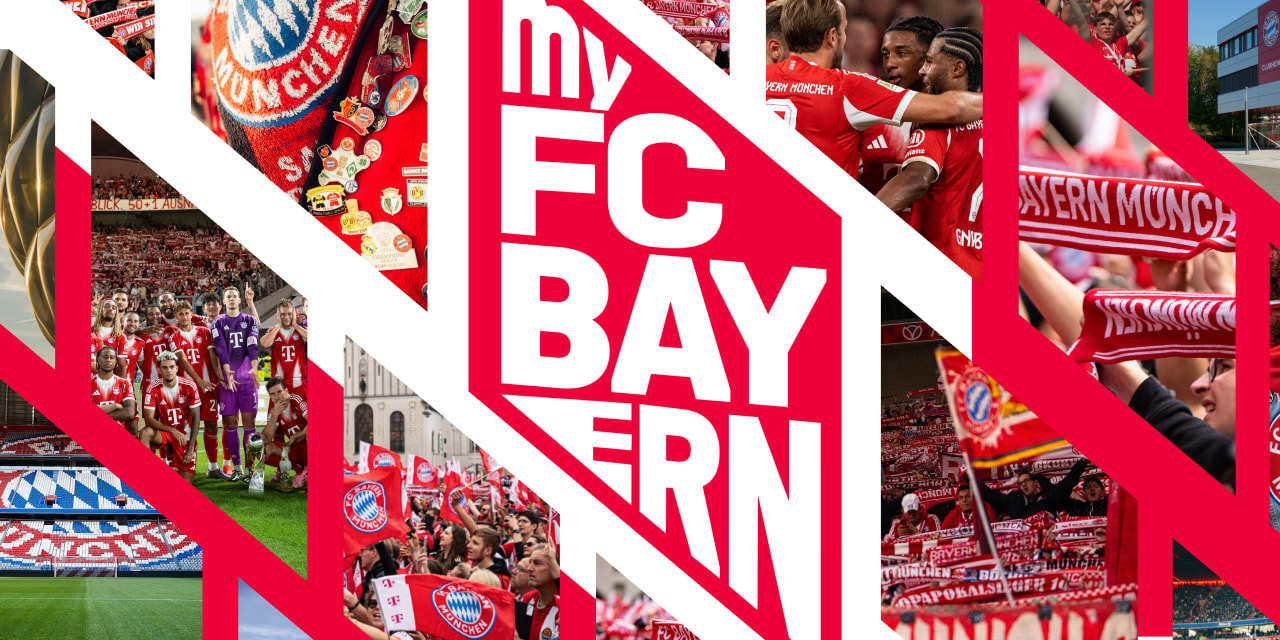 A graphic with Bavarian diamonds and the word MyFCBAYERN