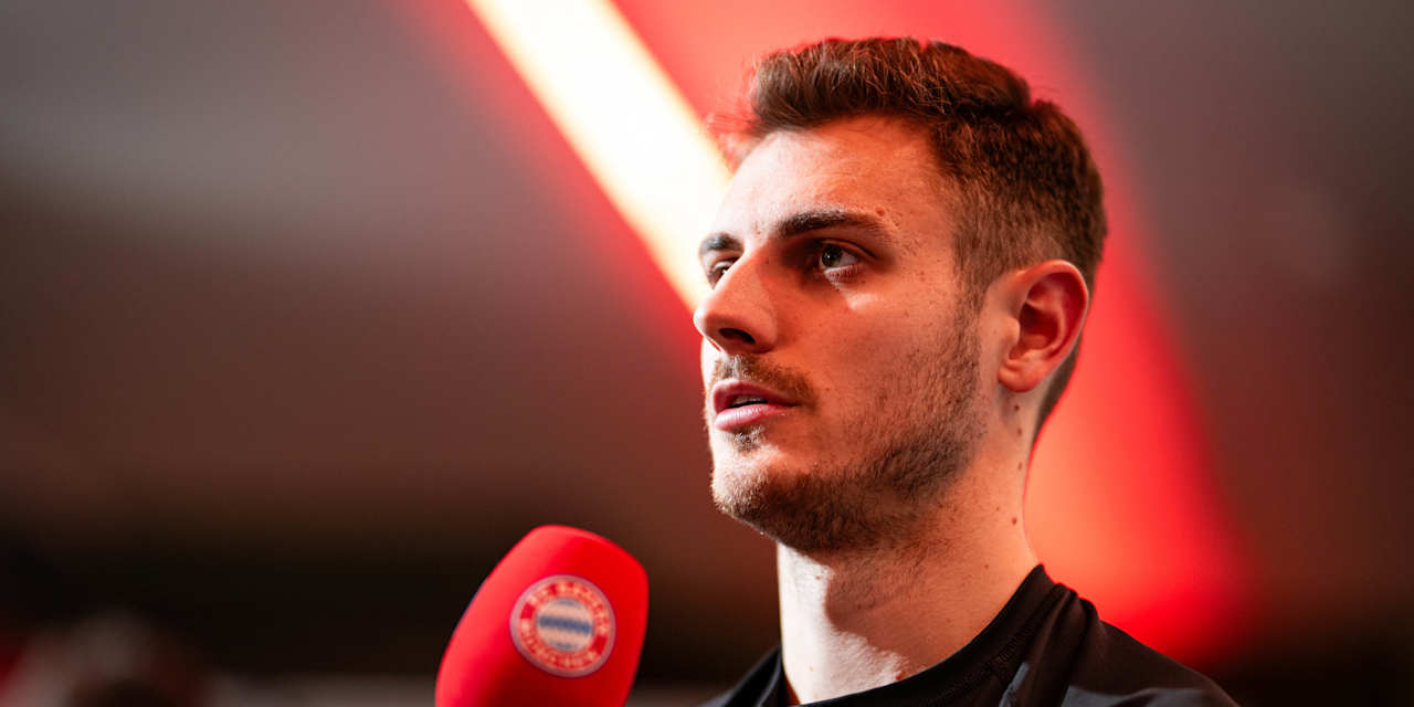 Josip Stanišić being interviewed after Union match