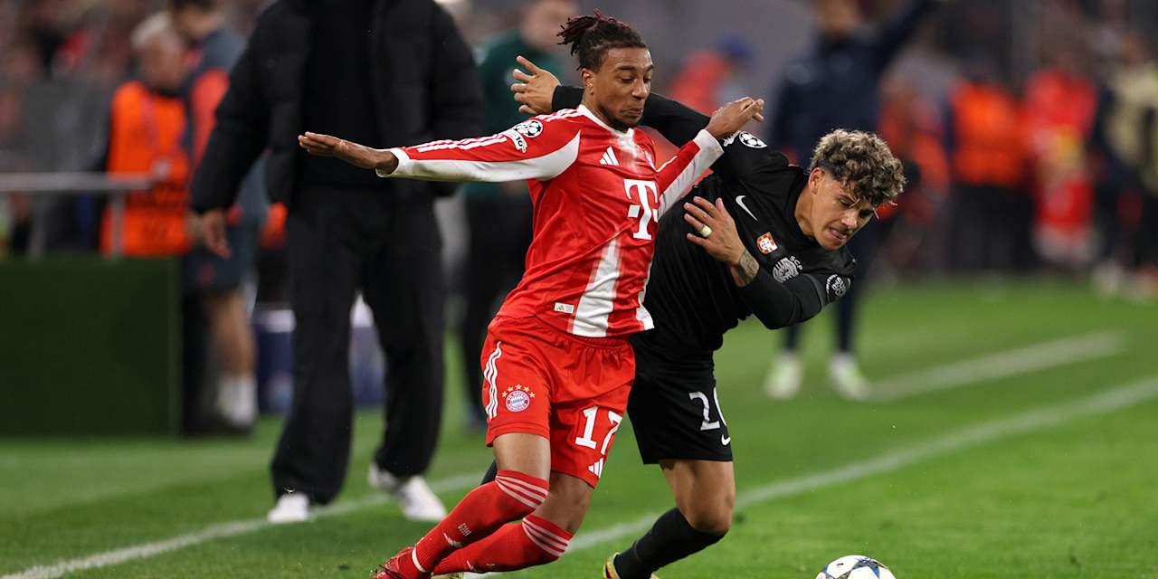 Michael Olise im Zweikampf mit einem Sporting-Spieler