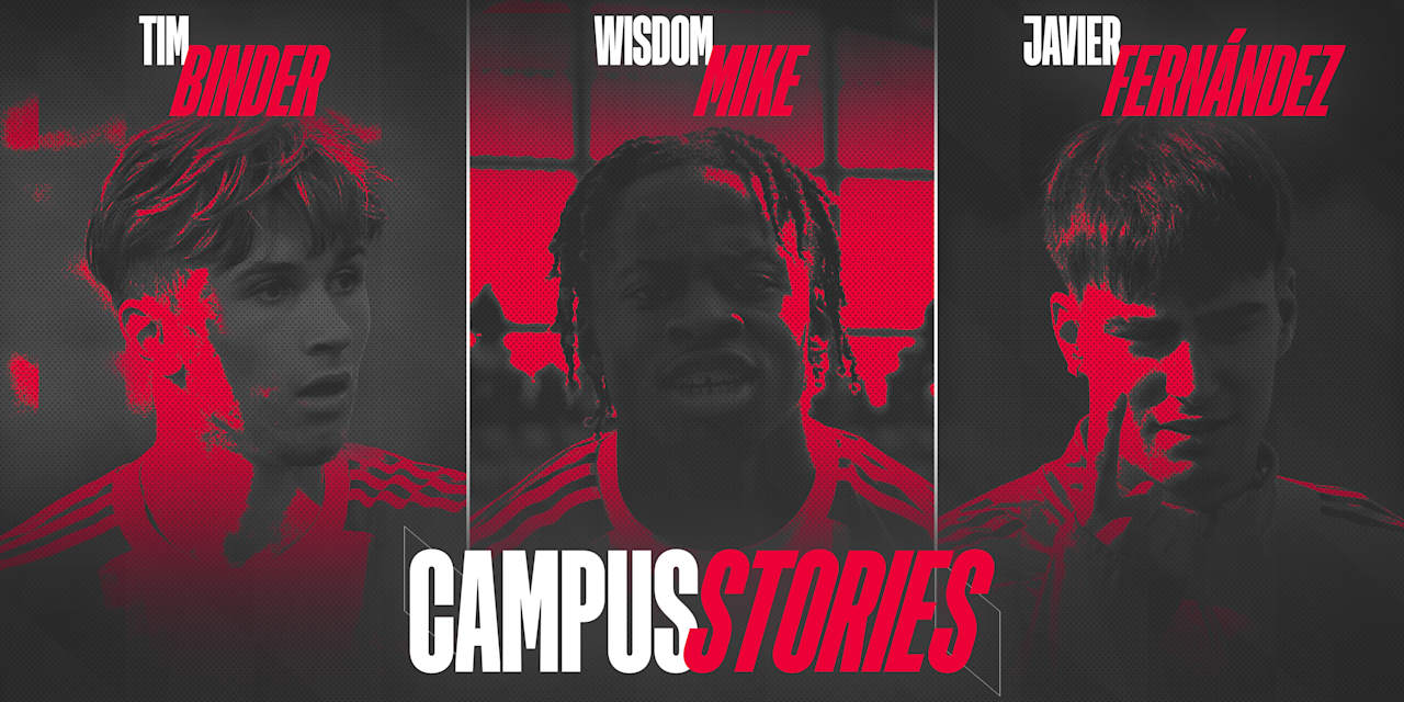 Eine rote Grafik von Javi Fernandez, Wisdom Mike und Tim Binder.