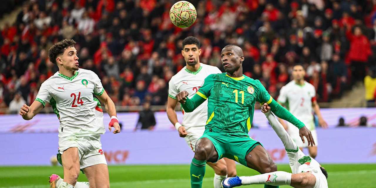 Nicolas Jackson am Ball während des Afrika-Cup-Finales Senegal gegen Marokko