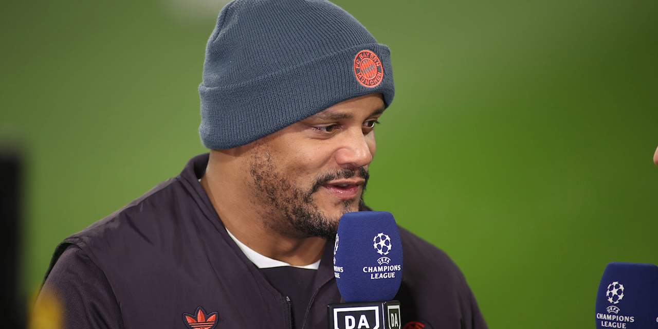Vincent Kompany spricht im Interview beim CL-Spiel gegen Saint-Gilloise