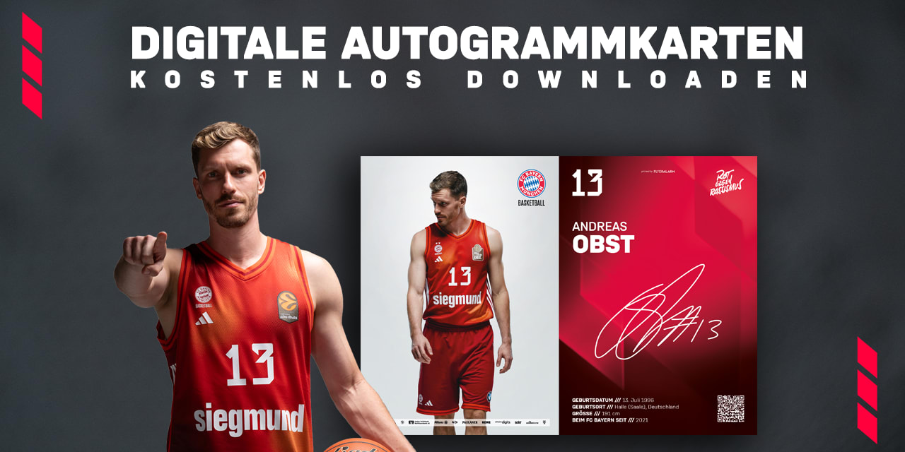 Digitale Autogrammkarten des FC Bayern Basketball