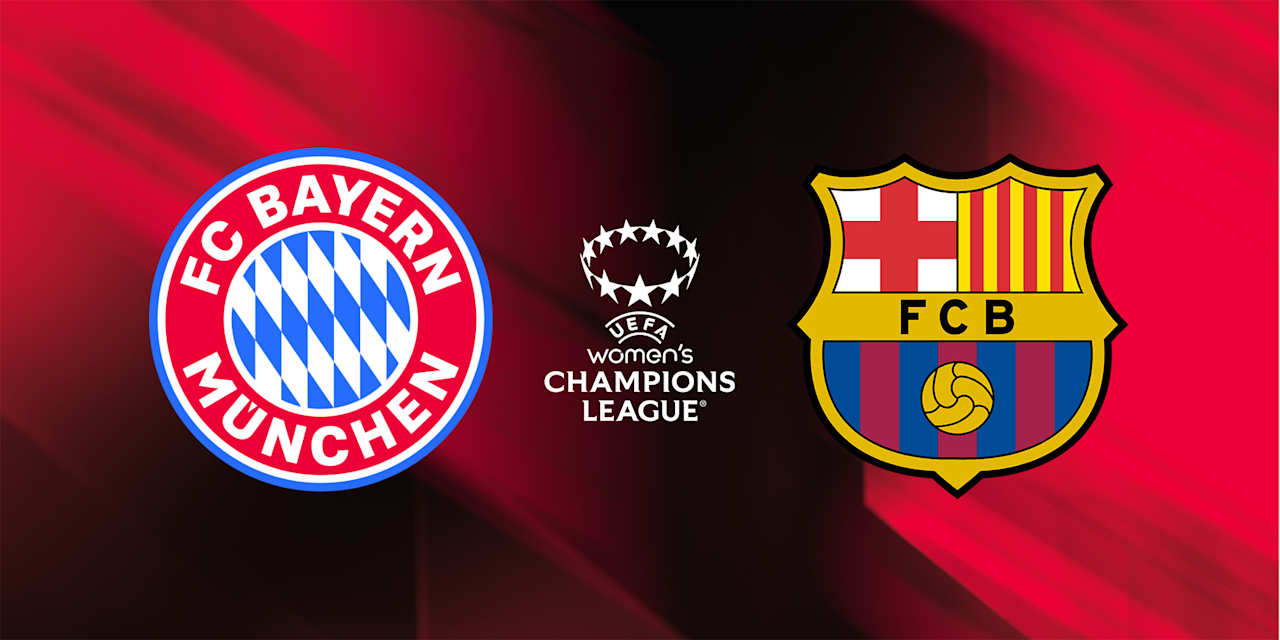 Die Grafik zum Champions League-Halbfinale der FCB-Frauen gegen den FC Barcelona.