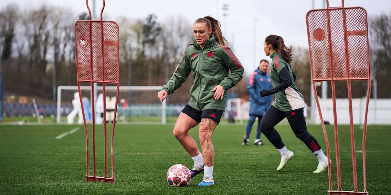 Georgia Stanway während des Abschlusstrainings vor dem Duell gegen Manchester United.
