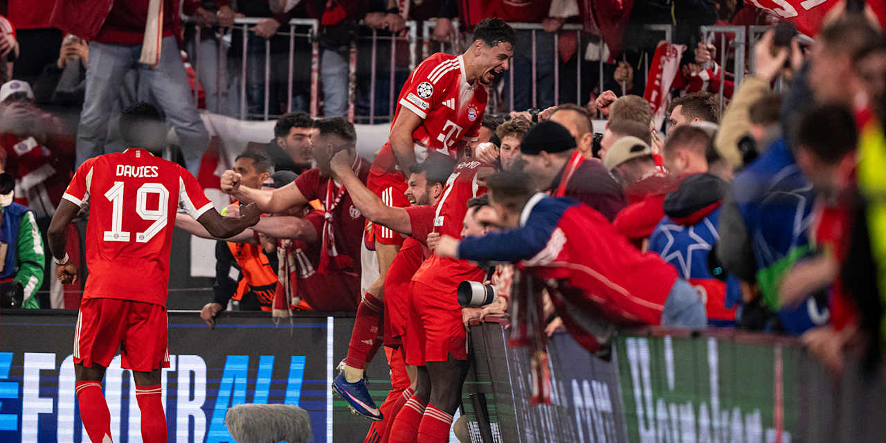 Jubeltraube nach dem 4:3 im Champions League-Viertelfinale zwischen dem FC Bayern und Real Madrid