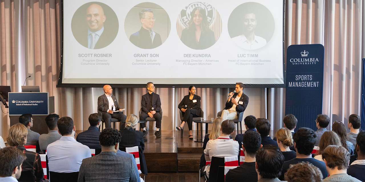 Panel talk with representatives from FC Bayern at Columbia University.