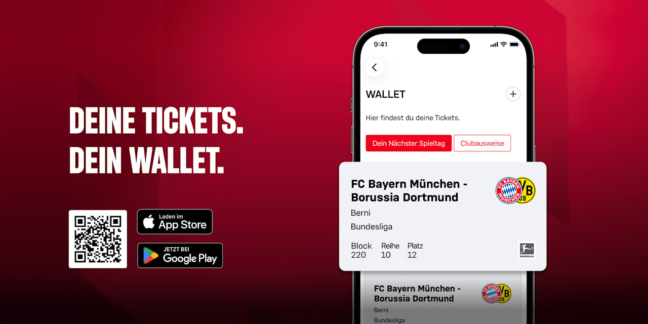 Ticket Wallet der FC Bayern App