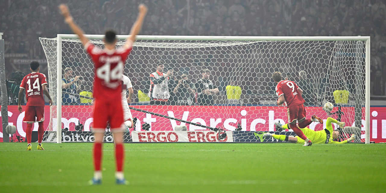 Harry Kane erzielt das Tor zum 3:0 im DFB-Pokal-Finale zwischen dem FC Bayern und dem VfB Stuttgart.