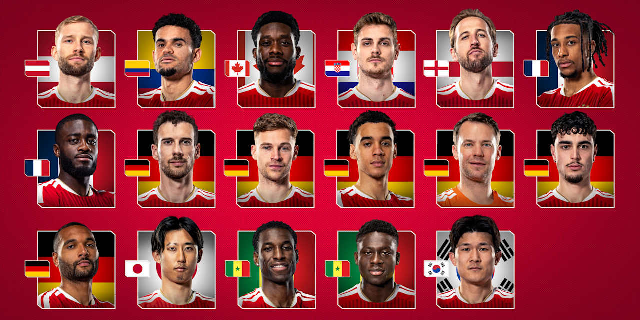 Infografía con los jugadores del FC Bayern que participarán en el Mundial 2026