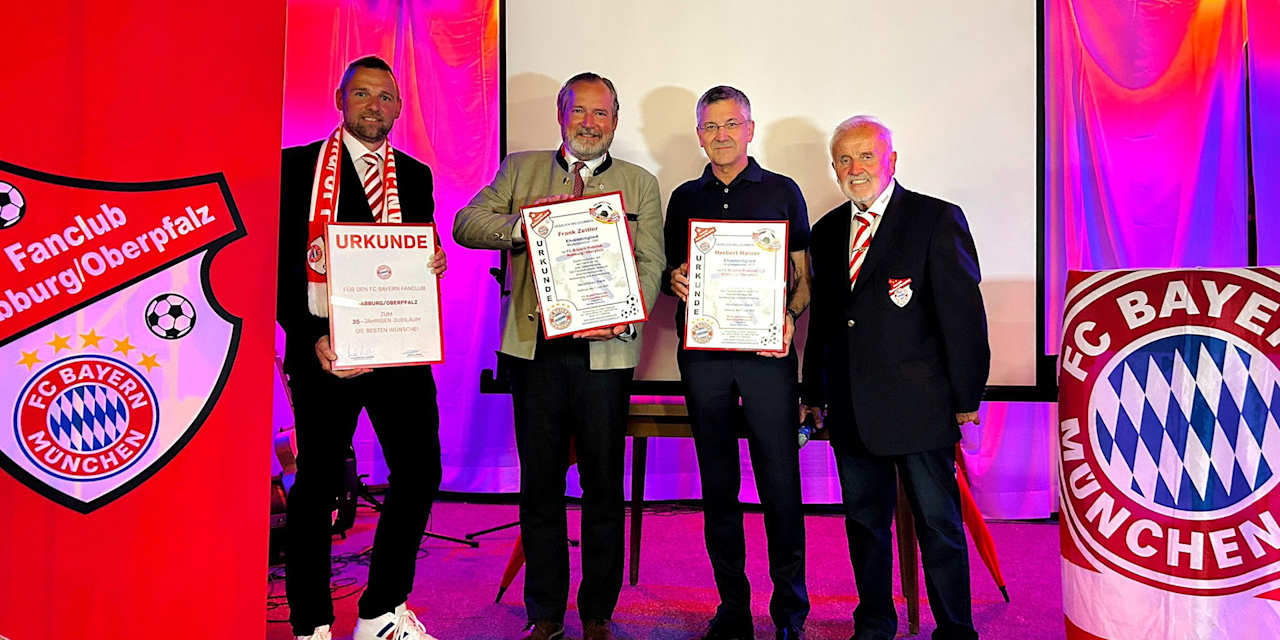 Herbert Hainer bei der Ehrung zum Jubiläum des Fanclubs Nabburg