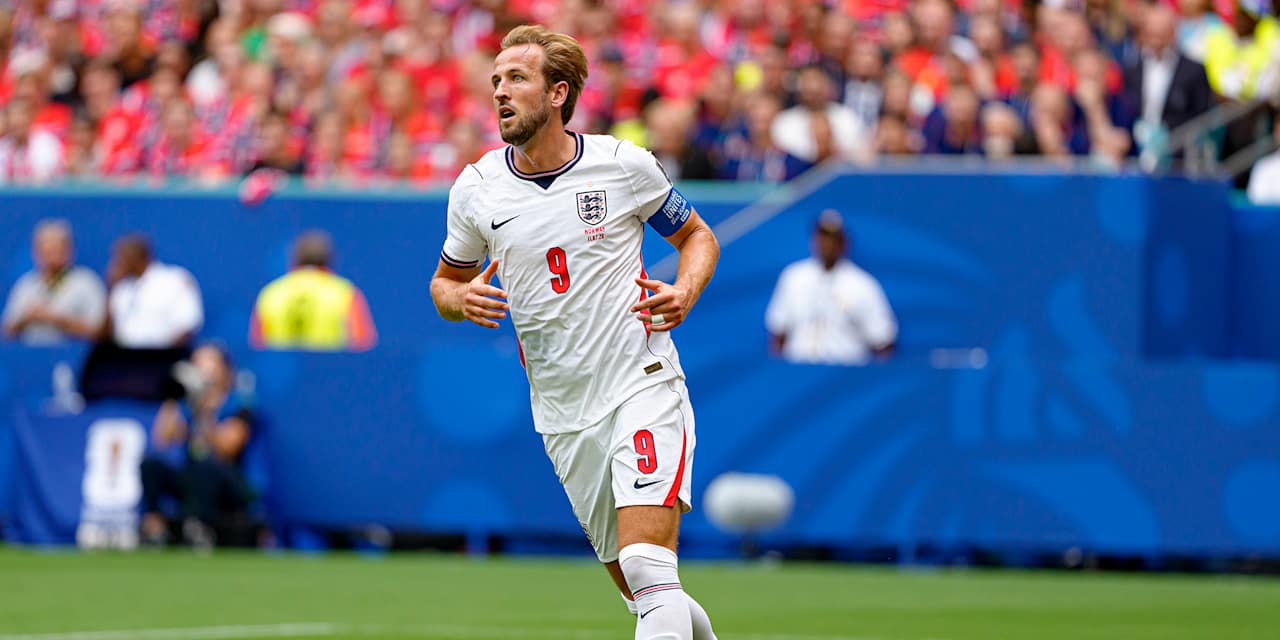Harry Kane im Trikot der englischen Nationalmannschaft während eines WM-Spiels