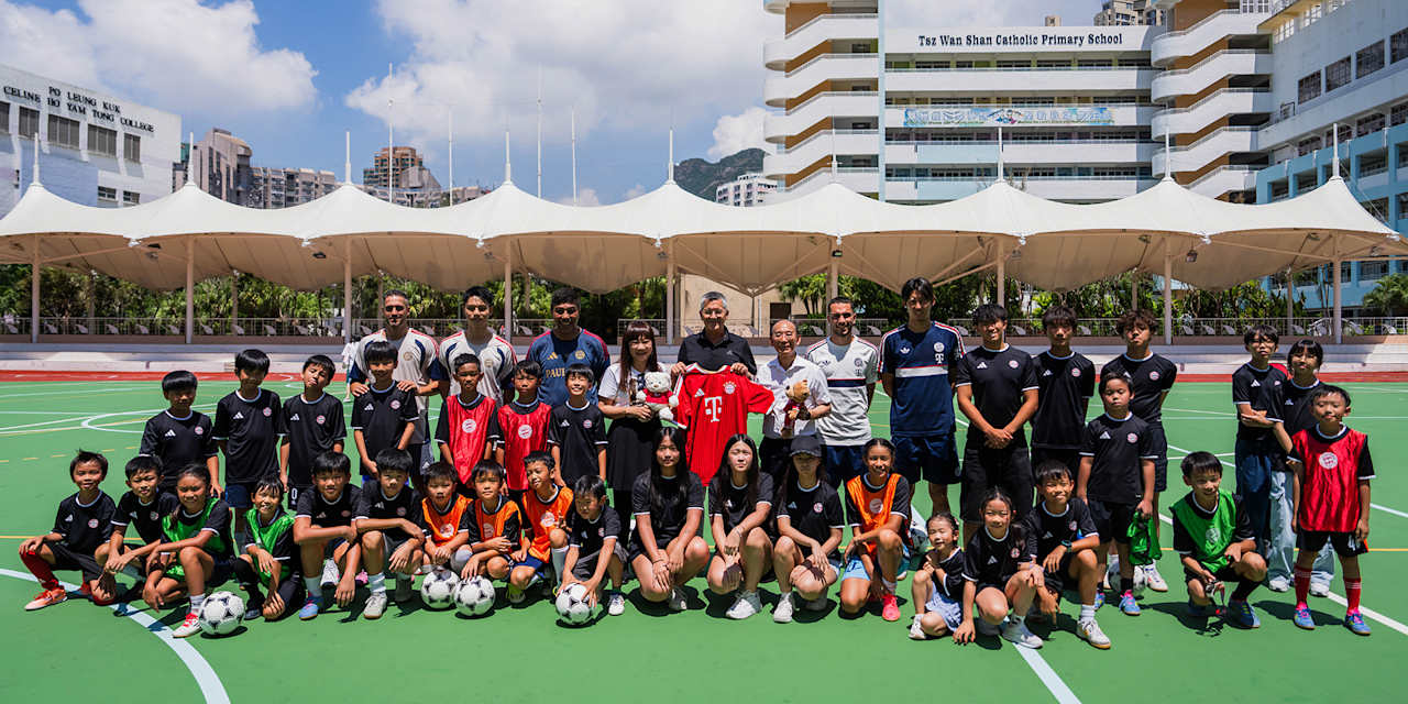 Group photo of kids training in Hong Kong