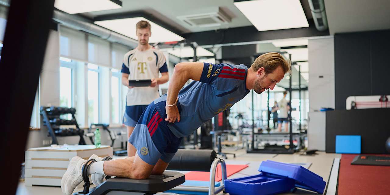 Harry Kane bei den Leistungstests des FC Bayern