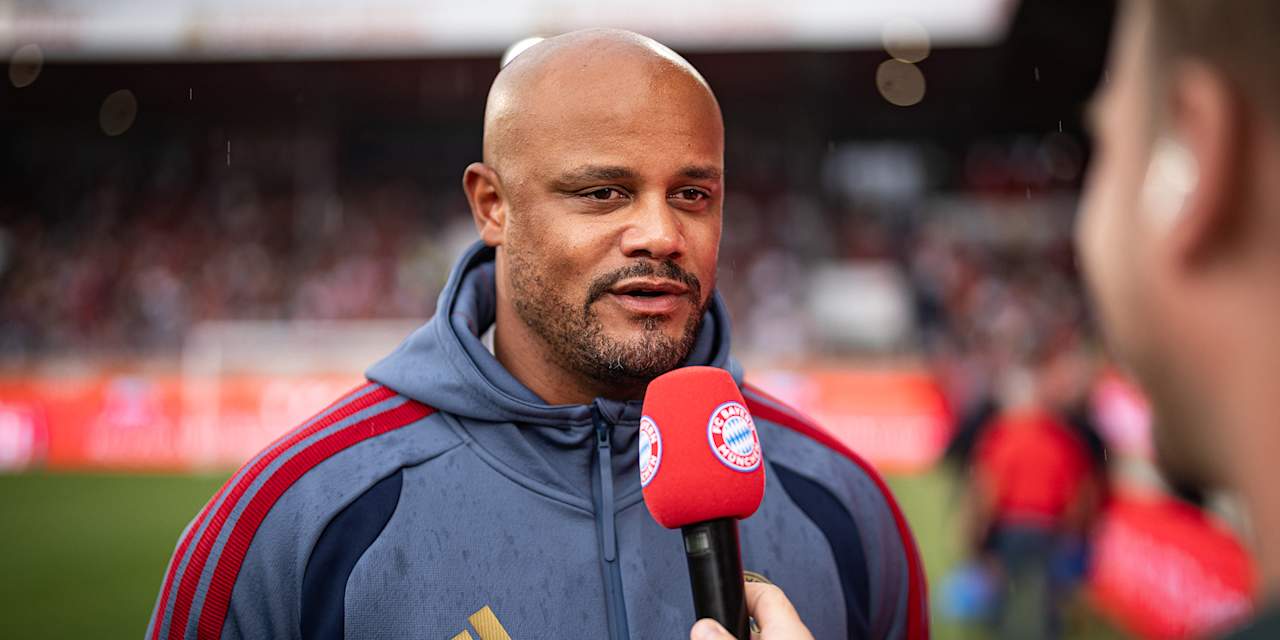 Vincent Kompany im Interview beim Testspiel FC Bayern gegen 1. FC Heidenheim