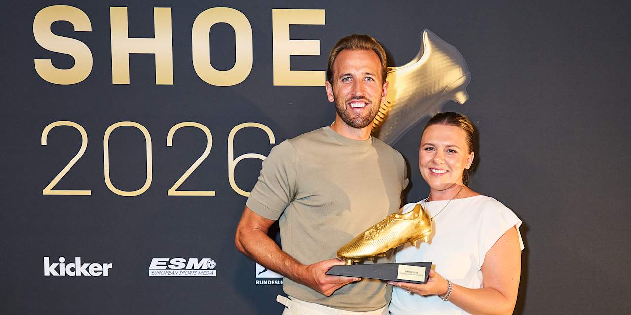 Harry Kane durante la entrega de la Bota de Oro