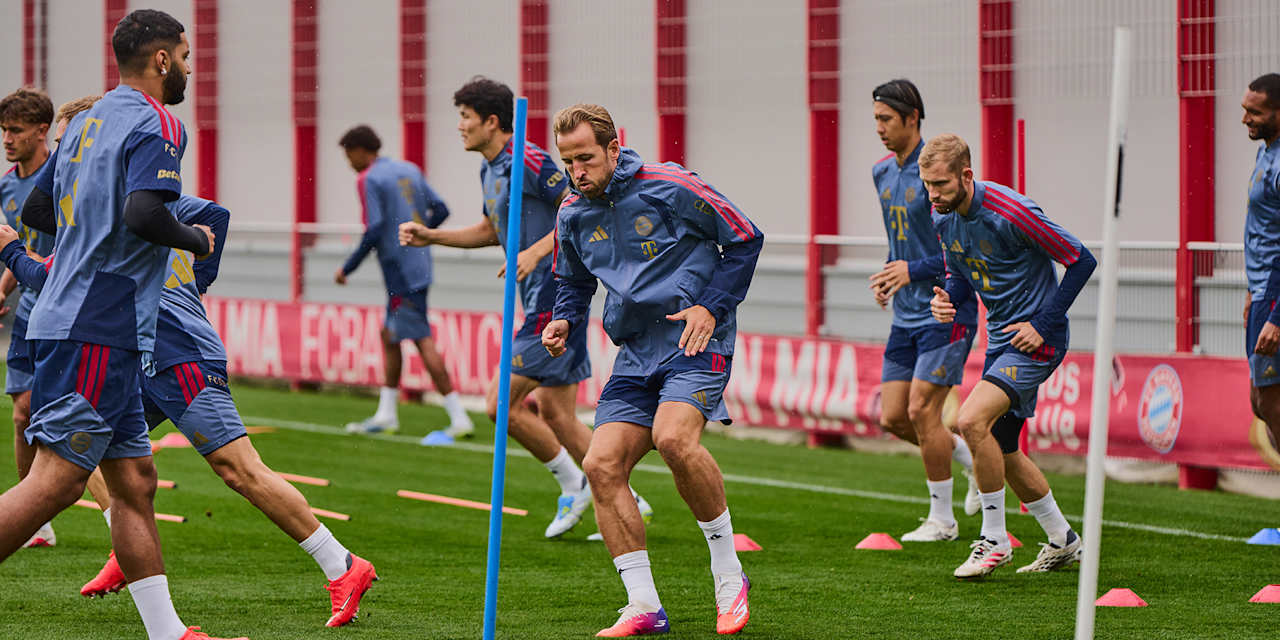 Harry Kane rennt im Training des FC Bayern