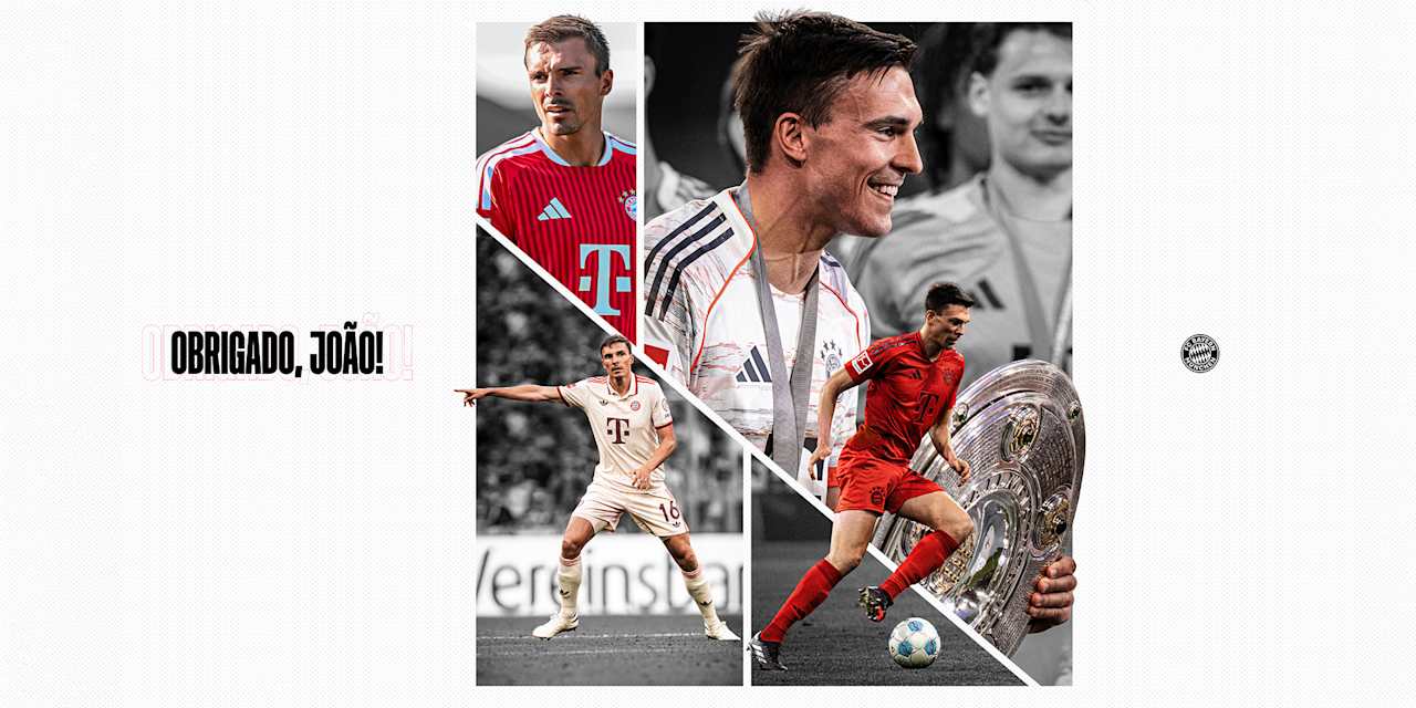 Obrigado Joao Palhinha - Kollage mit Bildern des Spielers im Bayern-Trikot