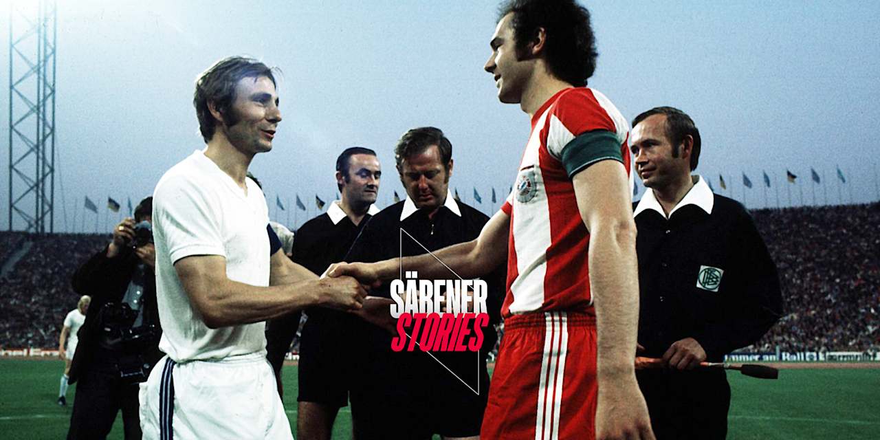 Willkommen im Olympiastadion: Stan Libuda und Franz Beckenbauer 1972.