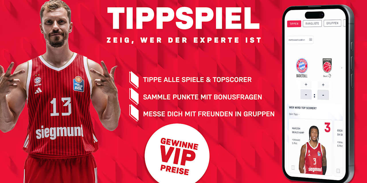 Das Bayern-Tippspiel in der FC Bayern Basketball App