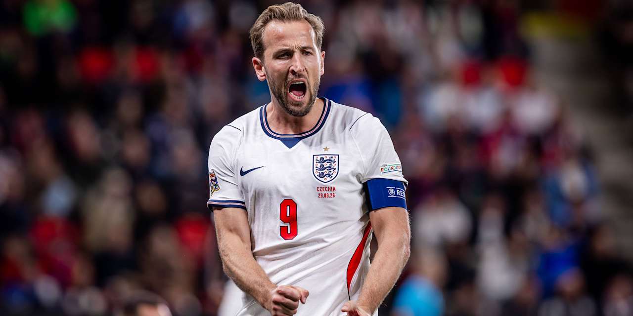 Harry Kane bejubelt seinen Treffer zum 2:0 gegen Tschechien