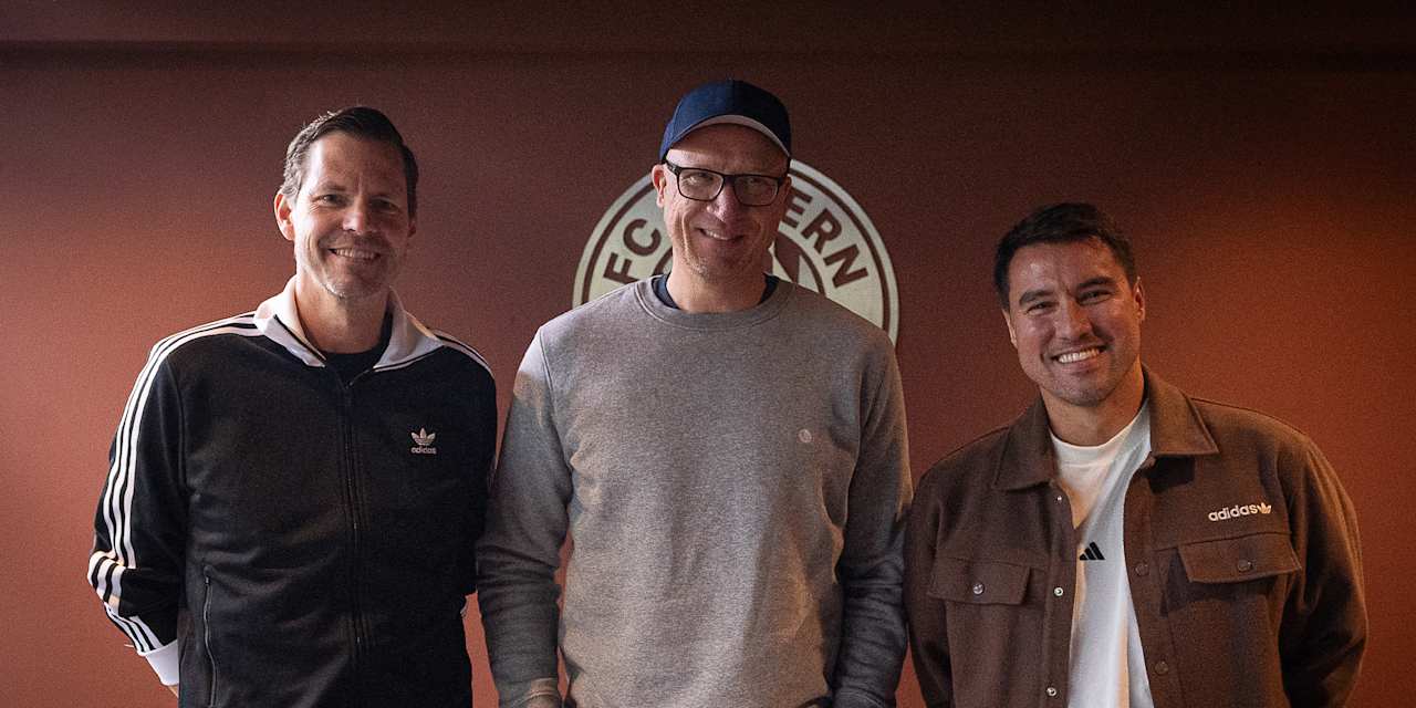 Thorsten Leibenath, Andre Voigt und Adrian Sarmiento stehen vor FCBB-Logo