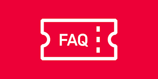 Rote Kachel mit Aufdruck FAQ