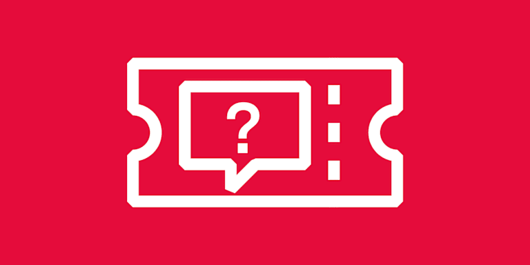 Rote Kachel mit Aufdruck Fragezeichen - für Anfrage anlegen