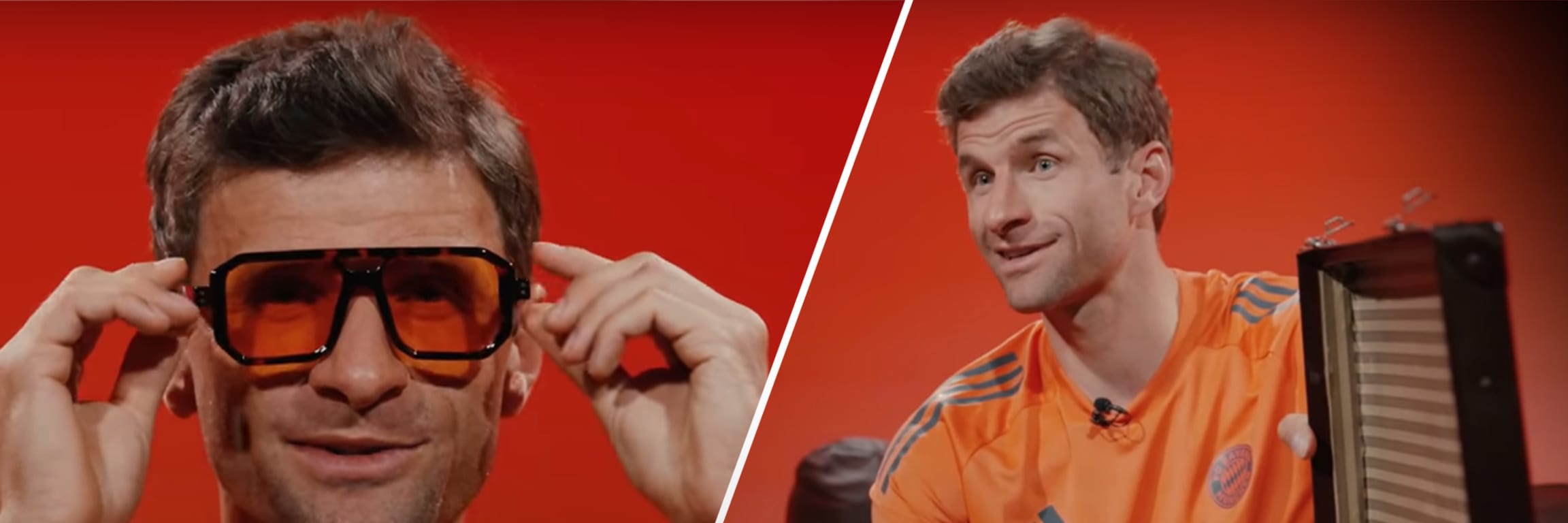Thomas Müller in der Teamline mit einer Sonnenbrille