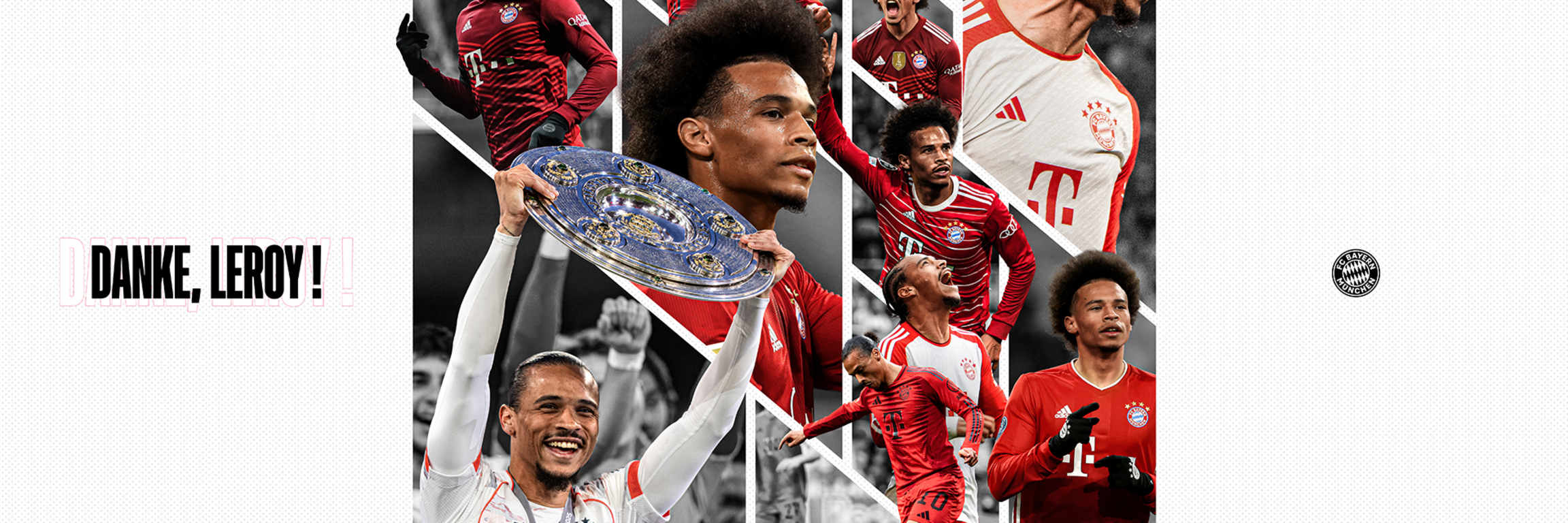 Grafik zum Abschied von Leroy Sane mit Fotos von Sane und dem Schriftzug "Danke, Leroy!"