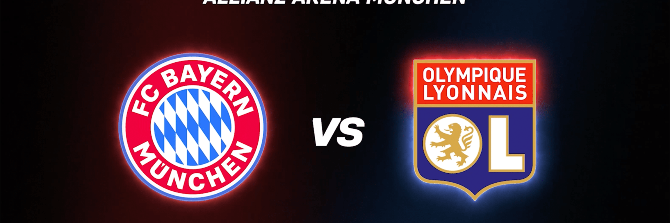 Grafik mit den Logos des FC Bayern und von Olympique Lyon