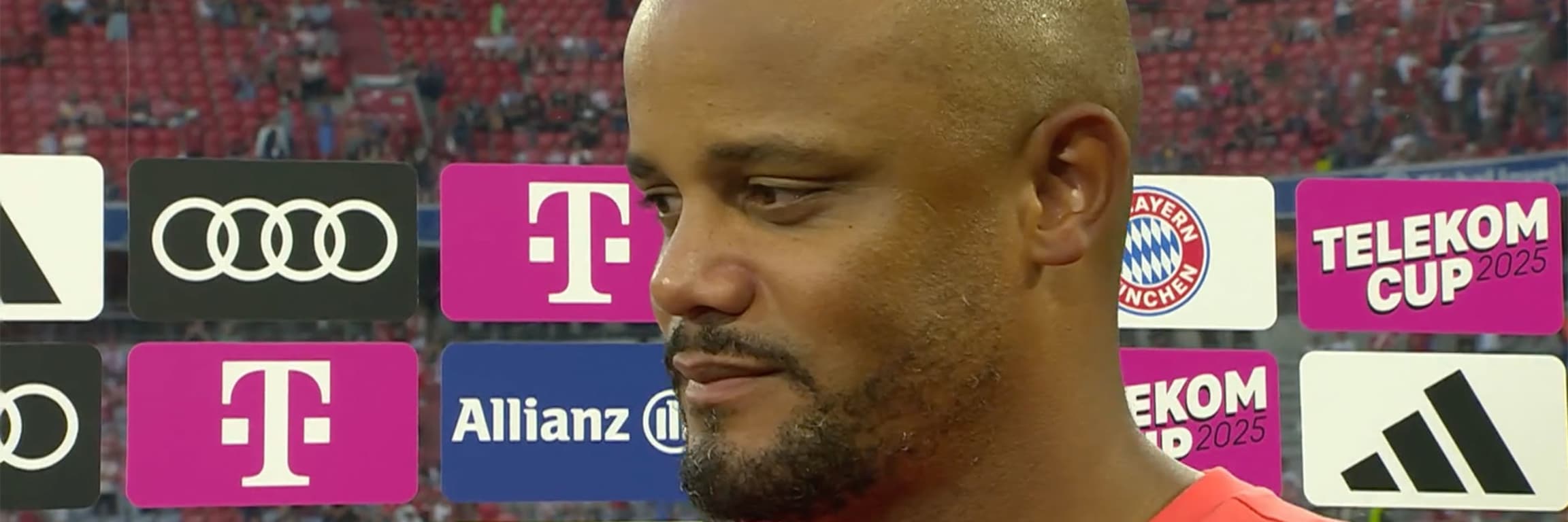 Vincent Kompany interviewed after FC Bayern's friendly against Tottenham Hotspur