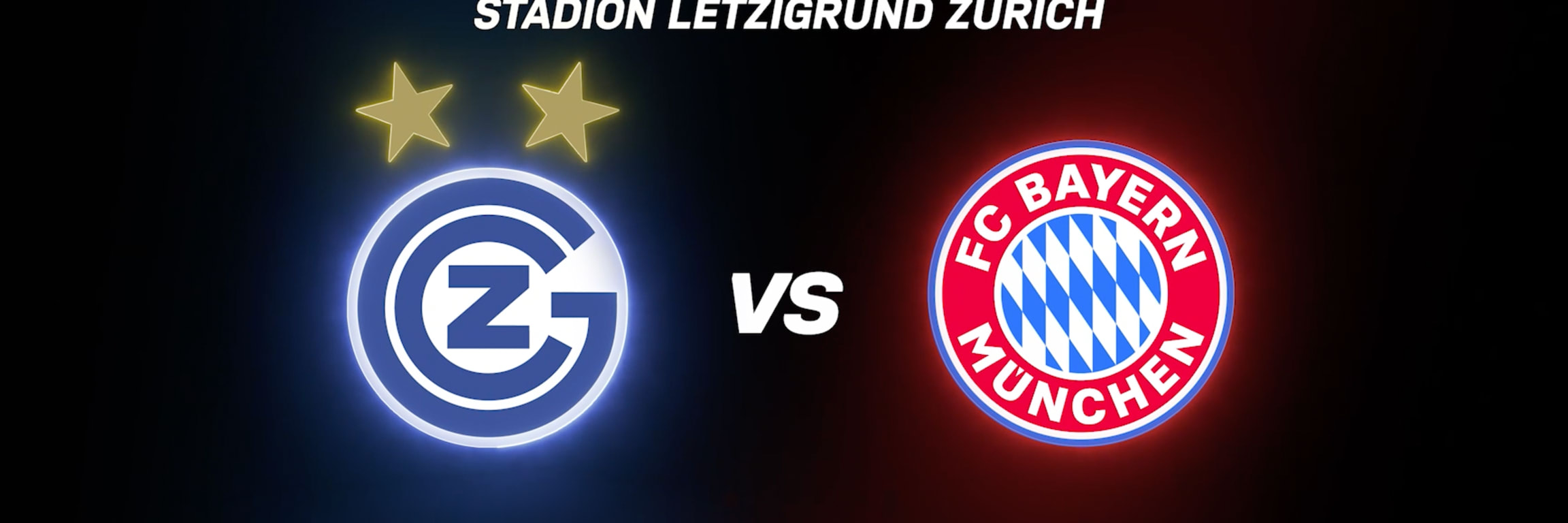Graphic with the logos of FC Bayern and Grasshoppers Zurich