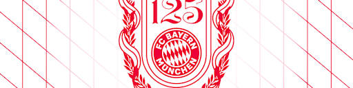 Logo 125 Jahre FC Bayern in rot & weiß mit Rauten