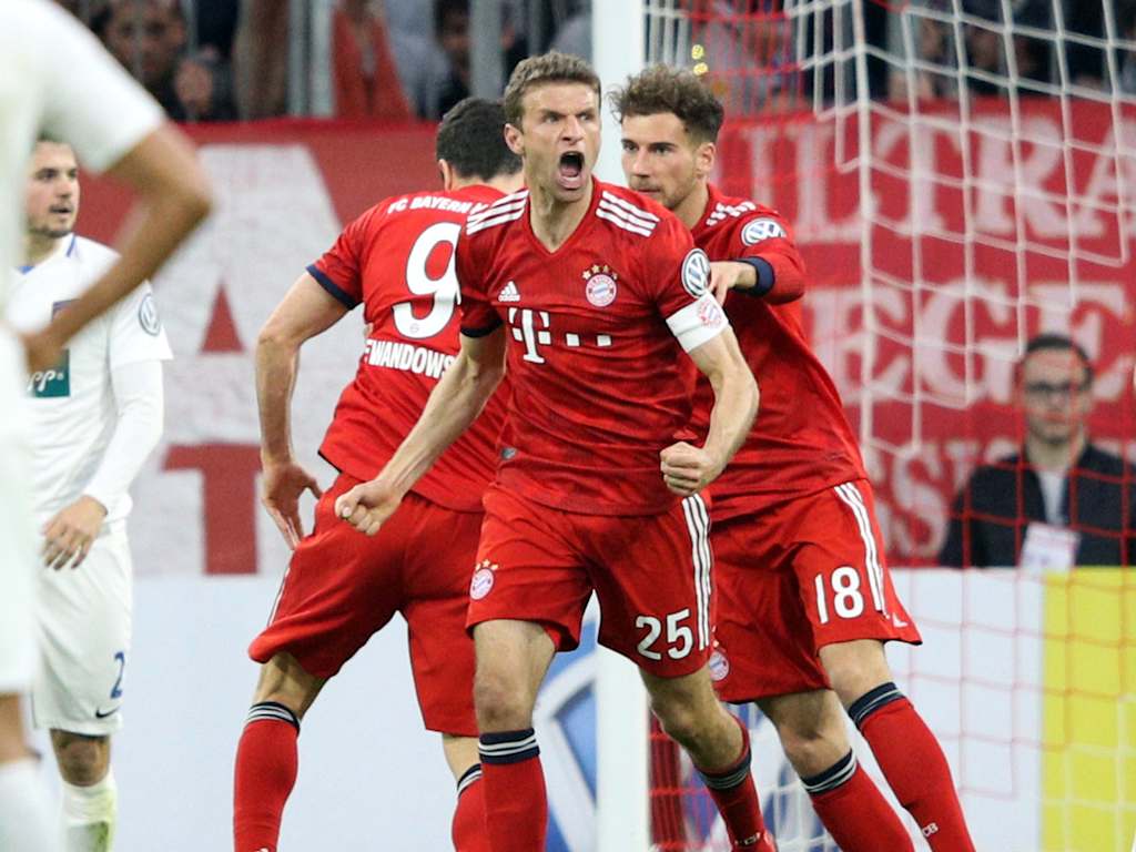 Celebración Thomas Mueller FC Bayern  Heidenheim