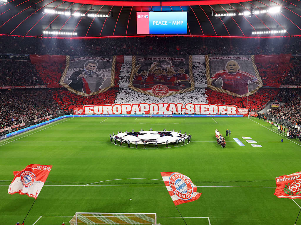 Choreo der Bayern-Fans vor dem Champions League-Spiel gegen den FC Kopenhagen