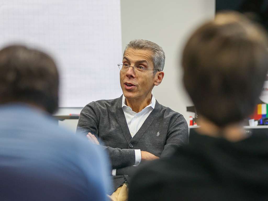 Dr Michael Diederich guest at 'Learning with a Kick' at FC Bayern Campus