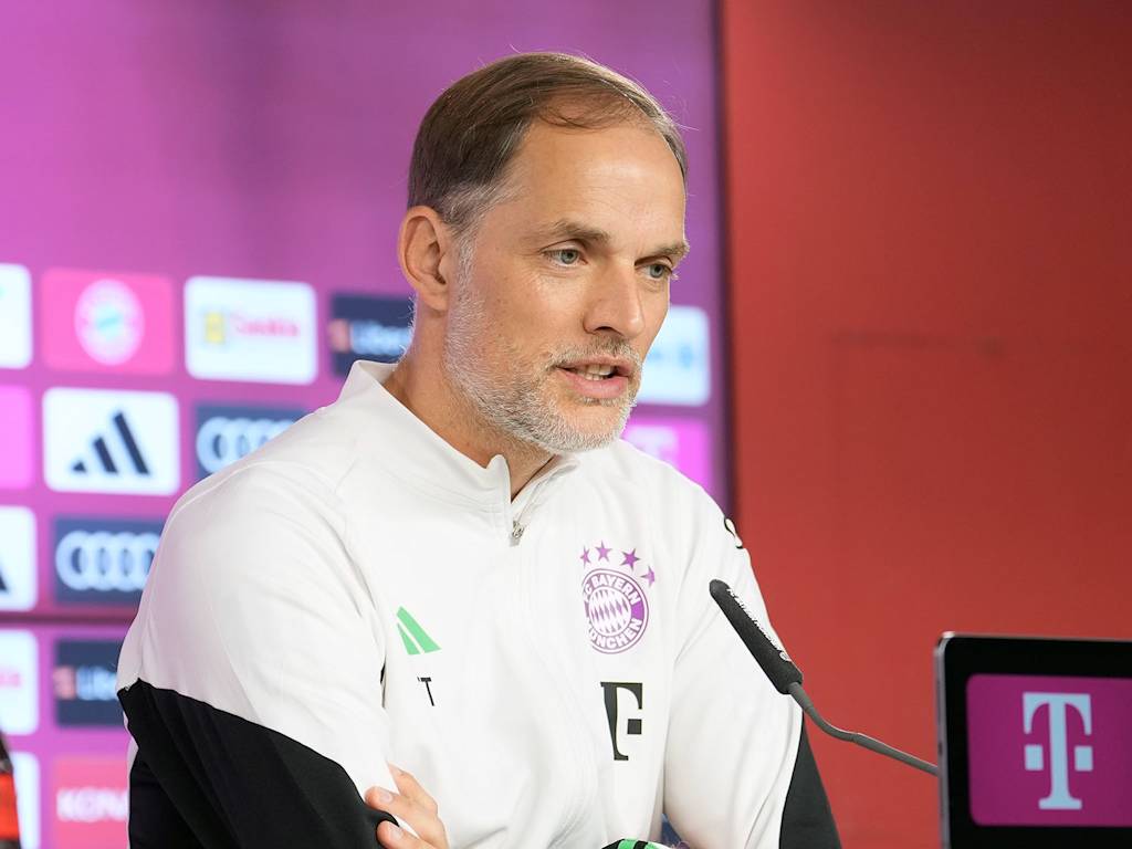 Thomas Tuchel spricht im Pressetalk des FC Bayern