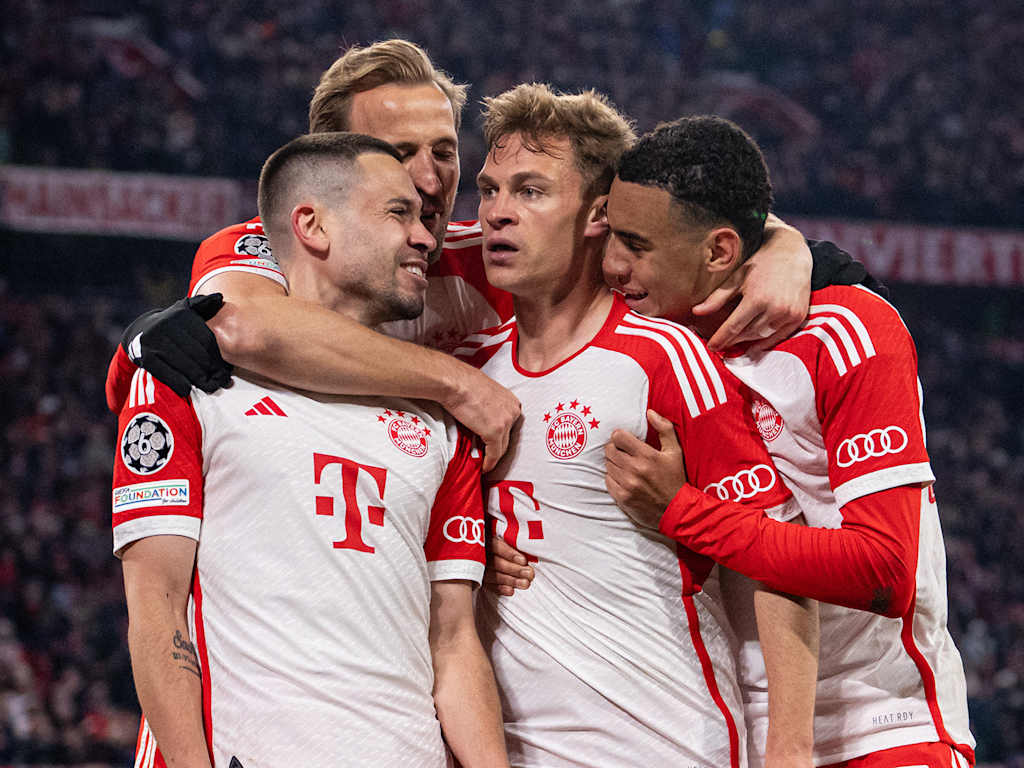 Jubelnde Bayern imChampions League-Viertelfinale gegen FC Arsenal