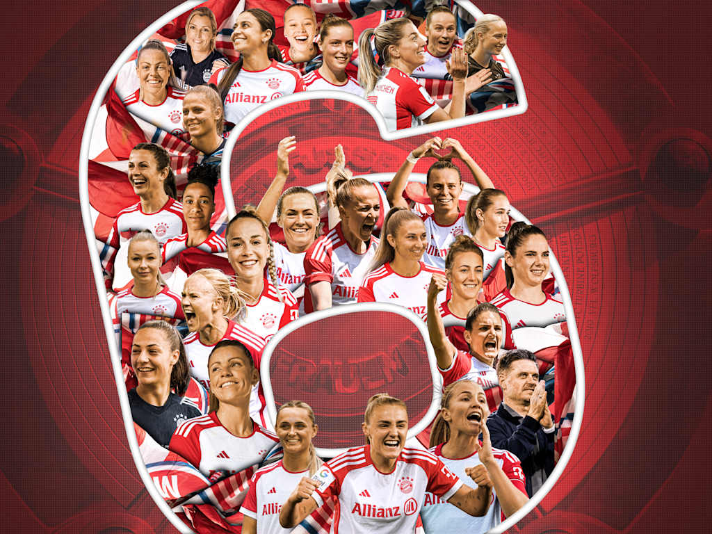 FC Bayern Frauen feiern die Deutsche Meisterschaft 2024.