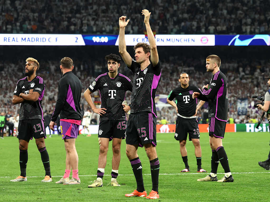 Thomas Müller antes del partido del FC Bayern contra el Real Madrid en la Champions League