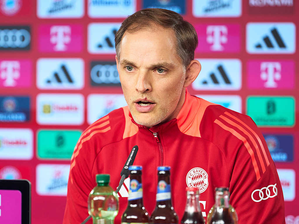 Thomas Tuchel spricht im Pressetalk des FC Bayern