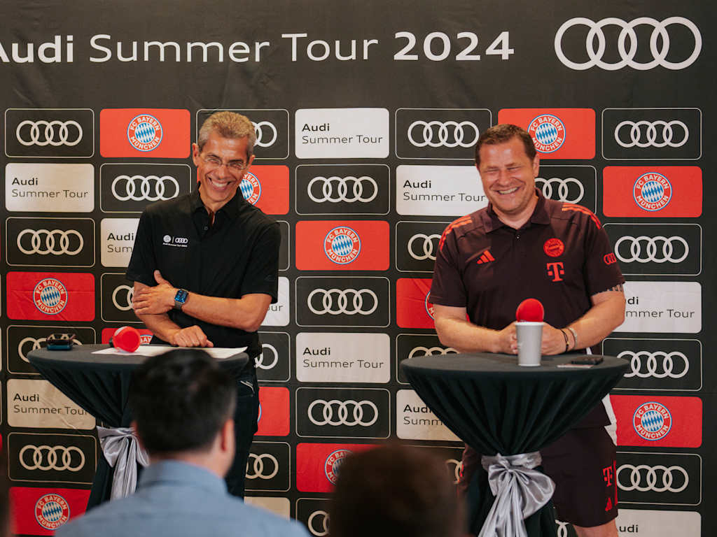 Michael Diederich and Max Eberl during the media round