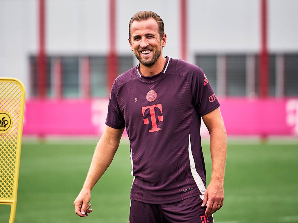 Harry Kane entrenando con el FC Bayern