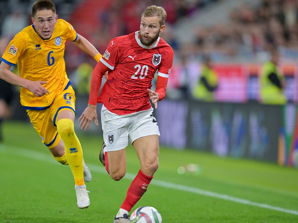 Österreichs Nationalspieler Konrad Laimer im Nations League-Spiel gegen Kasachstan